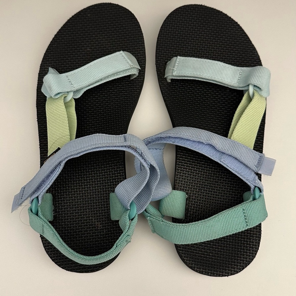 Blue and Green Teva Sandals